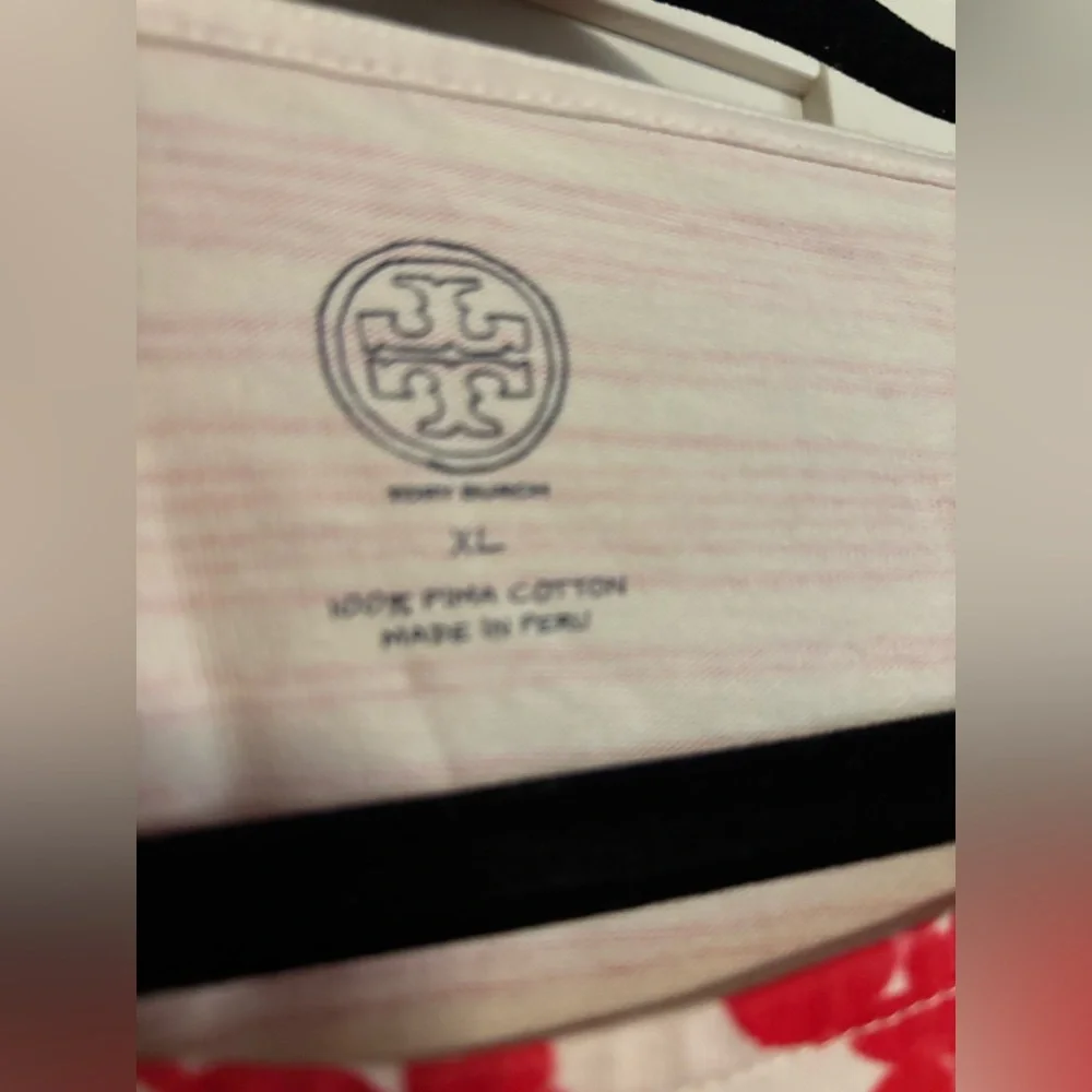 Tory Burch Red and White Floral Shift Dress